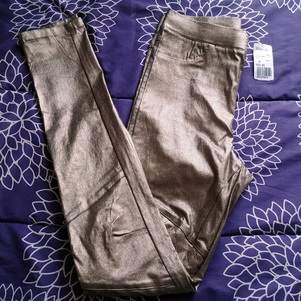 NWT Hot Gold Faux Leather Pants from Forever 21